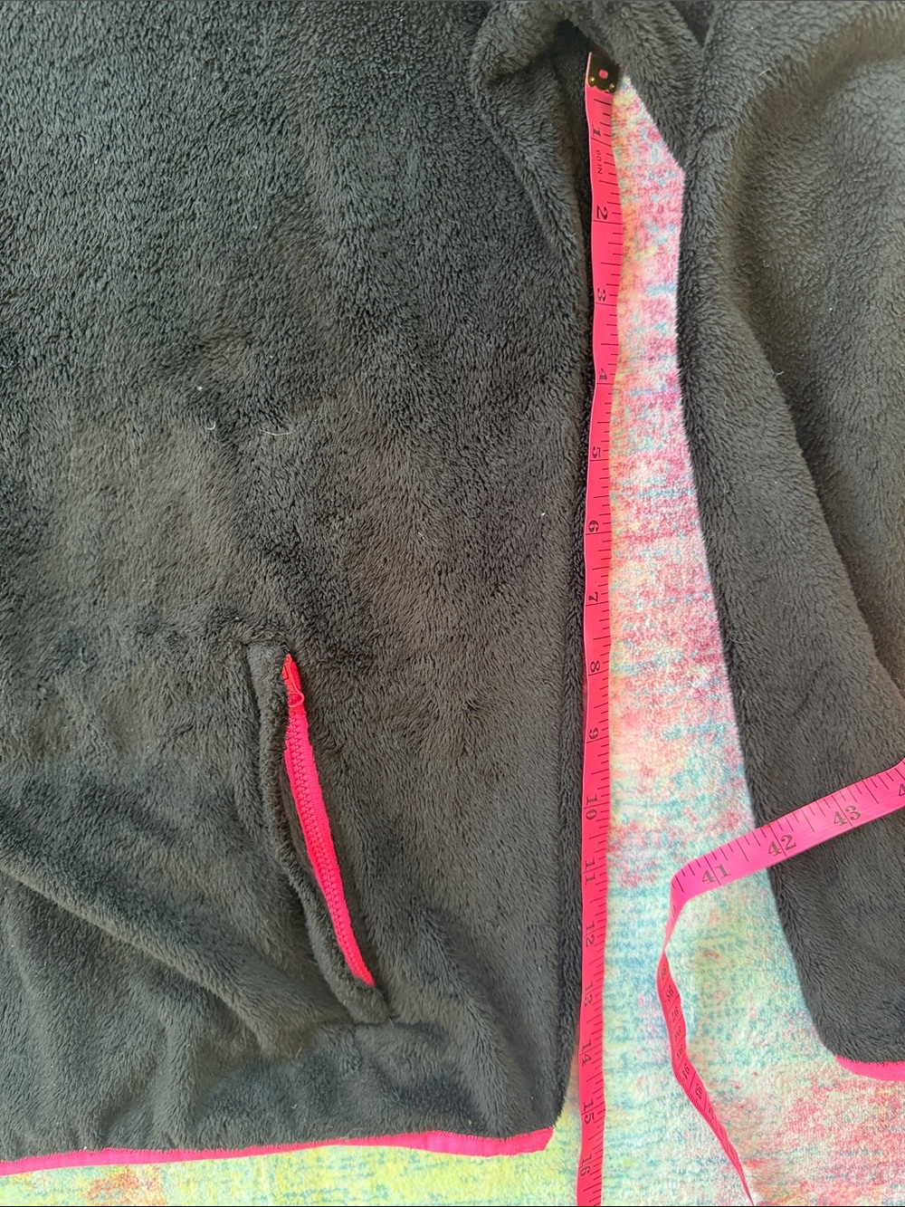 PINK Victoria's Secret Black Fleece Jacket with Pink Accents - Picture 6 of 8